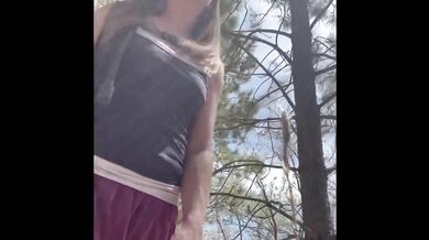 Public Exhibitionist Masturbation Destroyed Gushing Caught Naked In The Woods