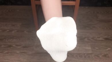 Student Girl After Gym Show Dirty White Socks And Stinky Foot Fetish BDSM