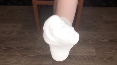 Student Girl After Gym Show Dirty White Socks And Stinky Foot Fetish BDSM