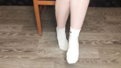 Student Girl After Gym Show Dirty White Socks And Stinky Foot Fetish BDSM