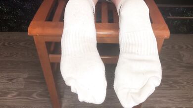 Student Girl After Gym Show Dirty White Socks And Stinky Foot Fetish BDSM