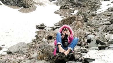 Teen Stripping Outside Destroyed by Puffy Jacket up to Nude Angel Fowler