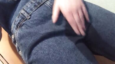 Amateur Girl Wet Denim Overalls Pissing Herself Solo