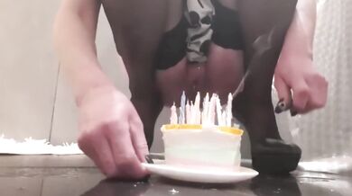 Pissed Birthday Girl Clogs Stockings High Heels With Extreme Piss