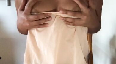Destroyed Petite Brunette Big Tits Masturbating With Sexy Lingerie To Music