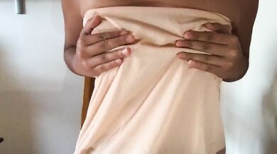 Destroyed Petite Brunette Big Tits Masturbating With Sexy Lingerie To Music