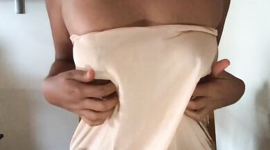 Destroyed Petite Brunette Big Tits Masturbating With Sexy Lingerie To Music