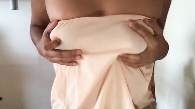 Destroyed Petite Brunette Big Tits Masturbating With Sexy Lingerie To Music