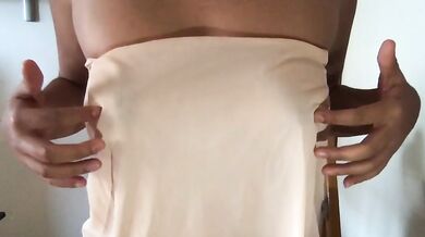 Destroyed Petite Brunette Big Tits Masturbating With Sexy Lingerie To Music