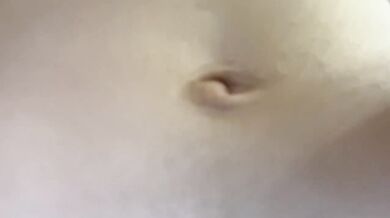 White Cream Dripping on My Navel During Navel Massage and Belly Play