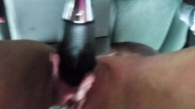 Mom Destroyed Truck Gear Shifter with Big Cock Outside Public Ass Fuck Squirting Orgasm