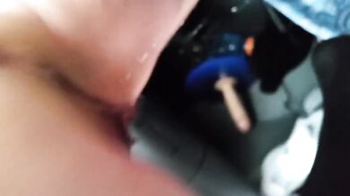Mom Destroyed Truck Gear Shifter with Big Cock Outside Public Ass Fuck Squirting Orgasm