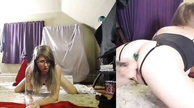 Lonely Girl Makes Ribs for Daddy and Gets Fucked Choked Squirt Sounding DP Kitchen