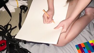 Japanese Amateur Sm Slave Draws Her Naked Pussy With Big Tits And Nipples Gushing Destroyed Choked