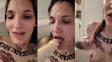 Amateur Tattooed Woman Destroyed Herself Gushing Choked in the Tub with Sexy Toys Exclusive HD Solo Female Orgasm Verified
