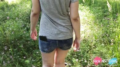 Public Teen Destroys Big Boobs And Butt In Forest