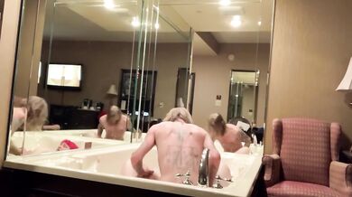 Hotel Amateur Redhead Shaved Pussy Sucks Hardcore Big Dick While Husband Stays in Next Room and Cums Gushing Orgasm Big Ass Milf Destroyed