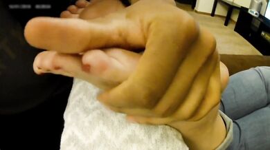Jen's messy toes destroyed by a big cock oily footjob cum drippin