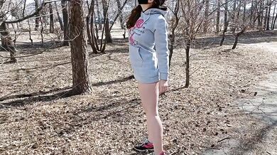 Bottomless Public Street Walk Flashing Pussy Almost Caught