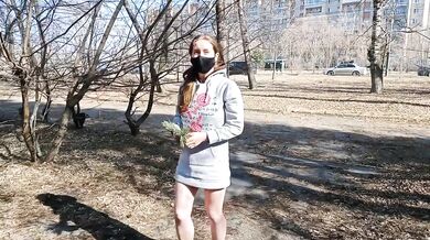Bottomless Public Street Walk Flashing Pussy Almost Caught