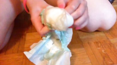 Femdom Diaper Change Game Destroyed Wet Sissy Babe MILF Peeing Diaper