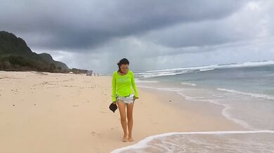 Amateur Wife Destroyed Pissing On Stormy Beach Public Outside Long Legs Wet Pussy Close Up