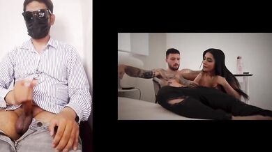 Yasmina Khan Reacts to Sneaking Into Room and Playing with Three Cocks for Rough Hardcore Double Penetration