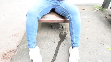 Dirty Girl Pissing In Jeans Watch Her Soak Her Pants Public Pissing Piss Soaking Jeans