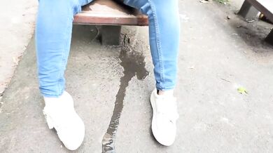 Dirty Girl Pissing In Jeans Watch Her Soak Her Pants Public Pissing Piss Soaking Jeans