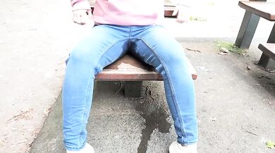 Dirty Girl Pissing In Jeans Watch Her Soak Her Pants Public Pissing Piss Soaking Jeans