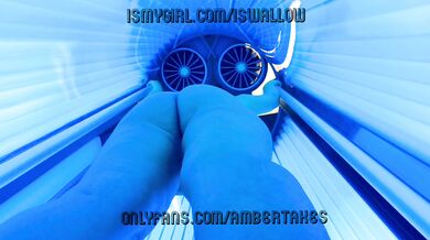 Stand Up Tanning Session With Big Ass Bruntte MILF POV