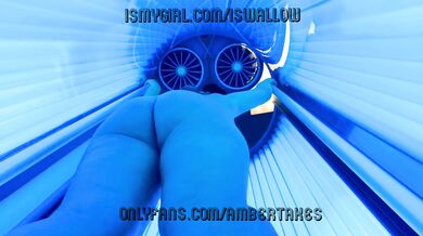 Stand Up Tanning Session With Big Ass Bruntte MILF POV