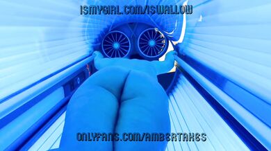 Stand Up Tanning Session With Big Ass Bruntte MILF POV