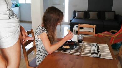 Blonde Girlfriend Destroyed by Pissing on Breakfast Piss