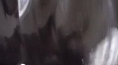 Black Latex Rubber Church Nun High Heels Pisses Outdoor In Pee Bag