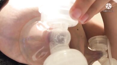 Peckish French Nurse Pumping Gushing Breast Milk With Big Tits