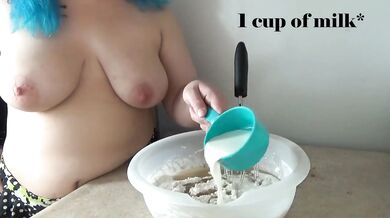 Bulma Destroyed By Big Boobs Topless Baking Vegan Banana Muffins