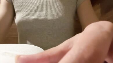 I read book and play with my cute small natural tits