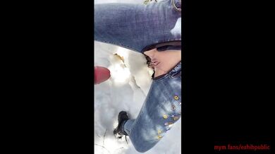 Milf Pees in Snow Then Gushes Pussy Cocked Hentai Masturbation Fetish Public Verified Amateur