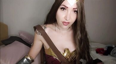 Fearless Rebellious Sexy Wonder Woman Cosplay Masturbation Diaper Wetting POV Gushing