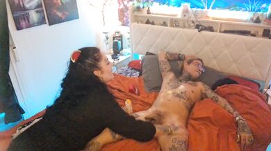 Squirting Amateur Tattoo Girl Drenches Couples Cock Multiple Loads