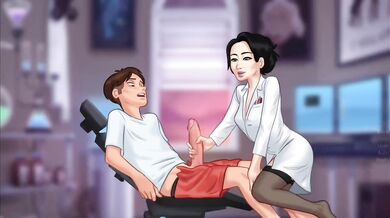 Miss Okita handles Anon huge cock for experiment softcore squirting dripping pussy