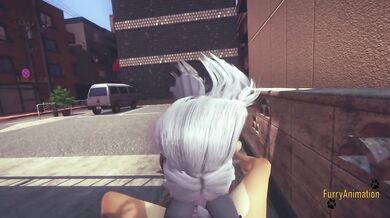 Furry Hentai POV Wolf Sucks Cock and Gets Fucked Creampie
