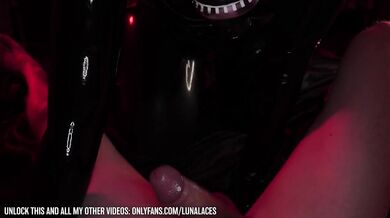 Latex Doll Luna Laces Playing in Her New Gasmask Bondage Breathplay POV