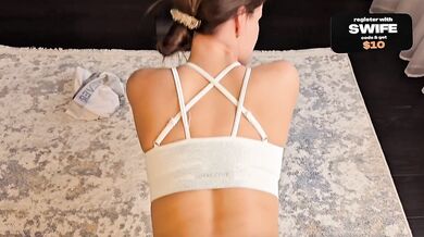 I Shoved My Dick Into My Horny Stepsister During Workout Creampie Cum Slut