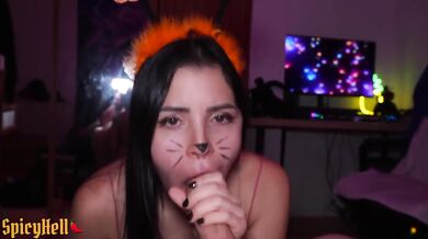 POV Creampie Gushing Mouth Cum Fetish Latina Halloween Party Slut Cosplayer Teeth Whitening