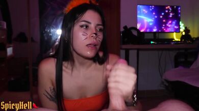 POV Creampie Gushing Mouth Cum Fetish Latina Halloween Party Slut Cosplayer Teeth Whitening