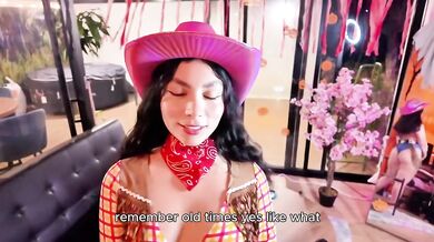 Big Ass Cowgirl Ex Rewards Me for Saving Her at Halloween Party Choked Gushing