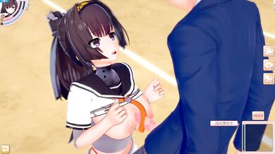 Koikatsu Destroyed Big Tits Akizuki Kancolle Creampie Blowjob 3DCG Hentai