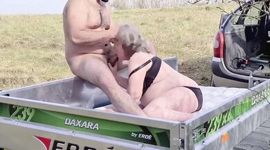 Outdoor Anal Public Destroyed Granny Swallowing Cumshot